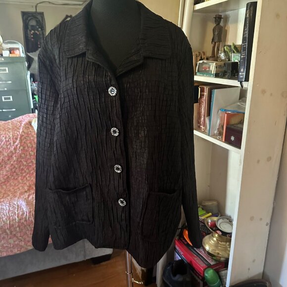 City Blues by Koret black crepe jacket size XL - Picture 7 of 7